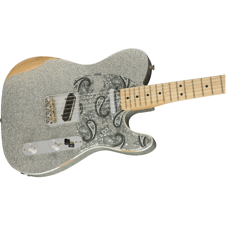 Đàn Guitar Điện Fender Brad Paisley Road Worn Telecaster, Maple Fingerboard, Silver Sparkle, #0145902317