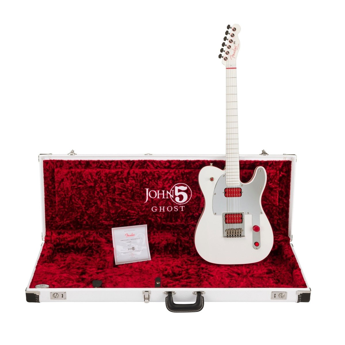 Đàn Guitar Điện Fender John 5 Ghost Telecaster, Maple Fingerboard, Arctic White w/Case, #0111052880