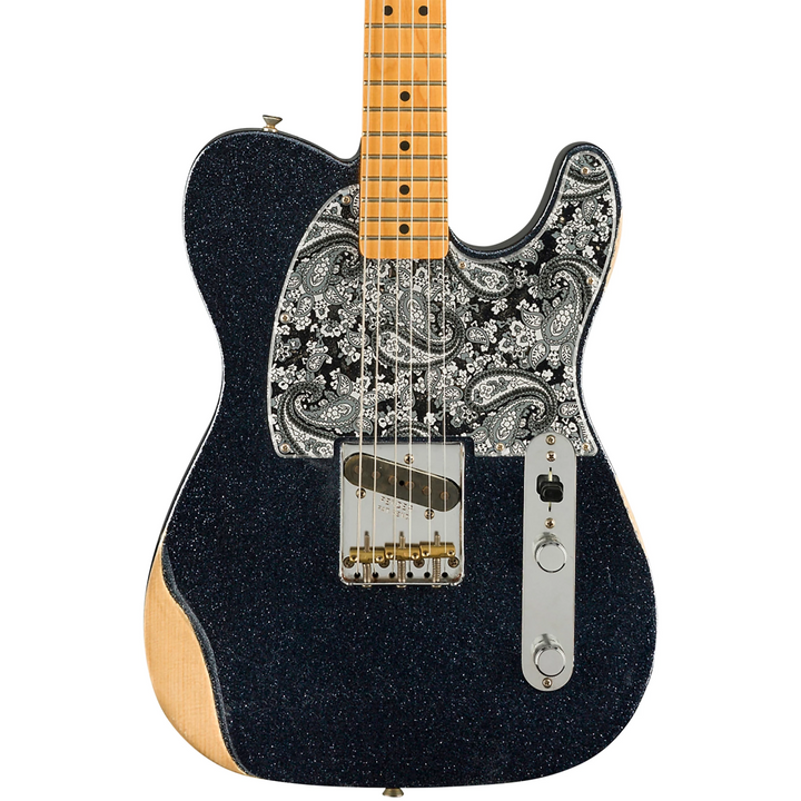 Đàn Guitar Điện Fender Brad Paisley Road Worn Esquire, Maple Fingerboard, Black Sparkle, #0140322398