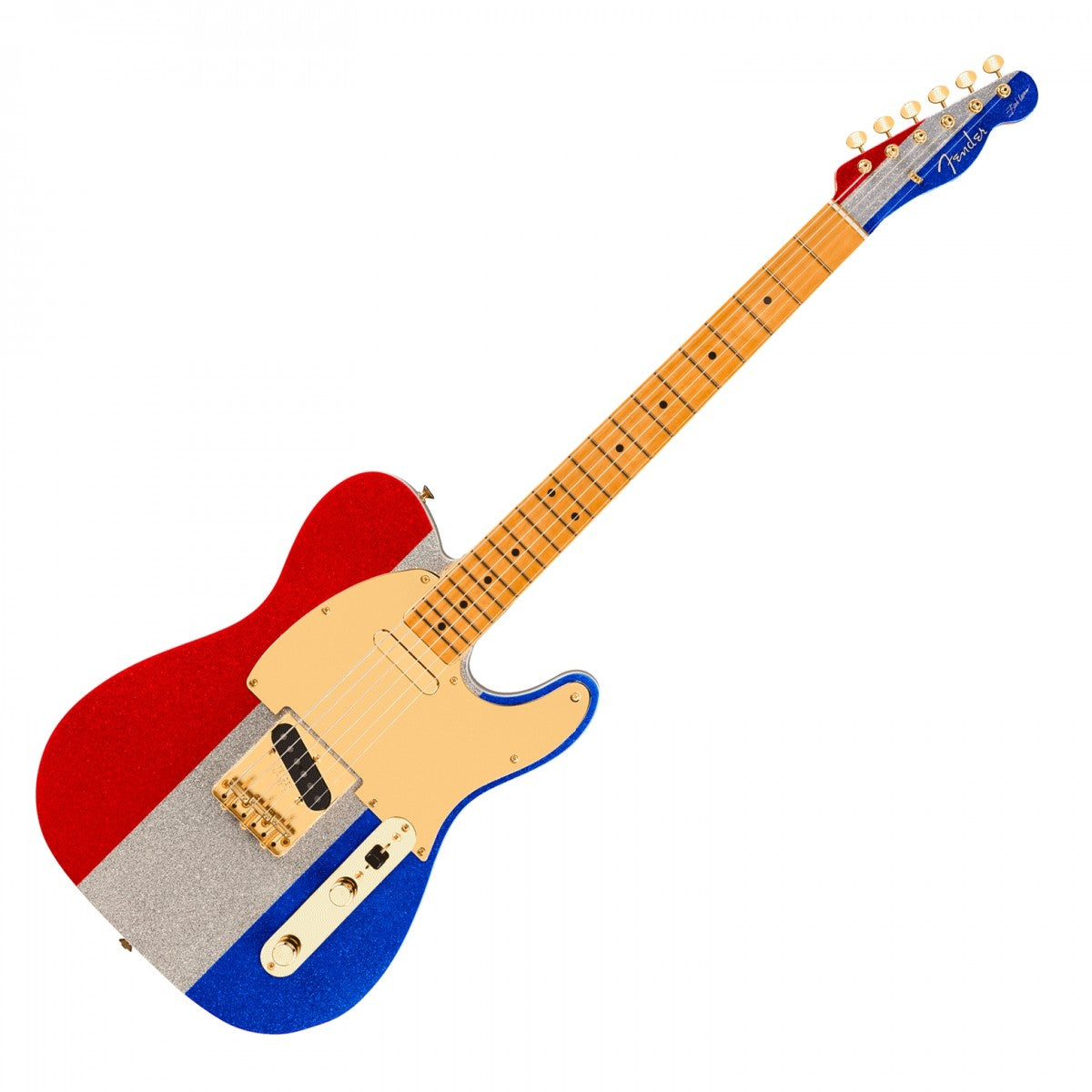 Đàn Guitar Điện Fender Buck Owens Telecaster, Maple Fingerboard, Red, Silver and Blue Sparkle, #0140452371