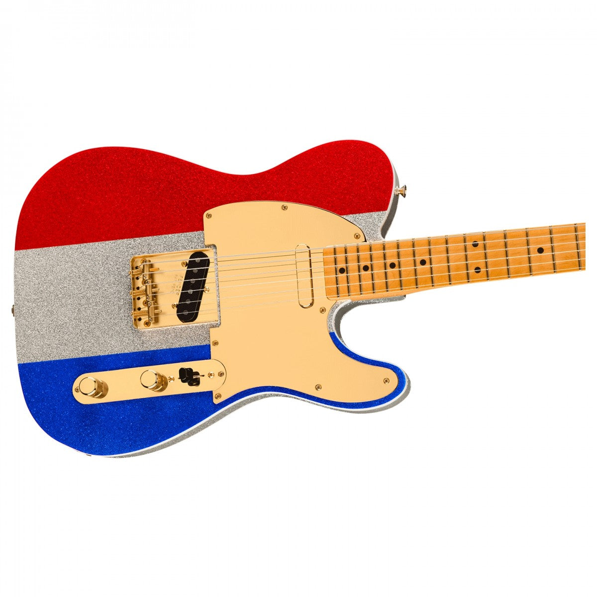 Đàn Guitar Điện Fender Buck Owens Telecaster, Maple Fingerboard, Red, Silver and Blue Sparkle, #0140452371