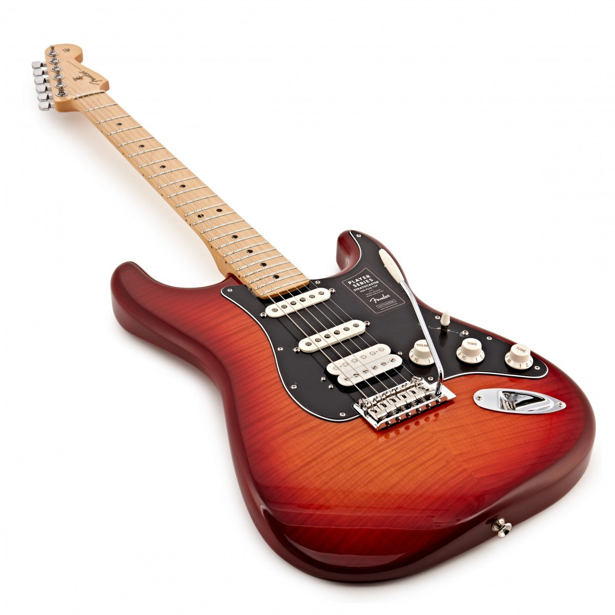 Đàn Guitar Điện Fender Player Plus Top Stratocaster SSS màu Aged Cherry Burst bàn phím Maple
