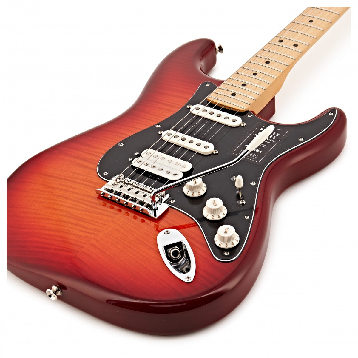 Đàn Guitar Điện Fender Player Plus Top Stratocaster SSS màu Aged Cherry Burst bàn phím Maple