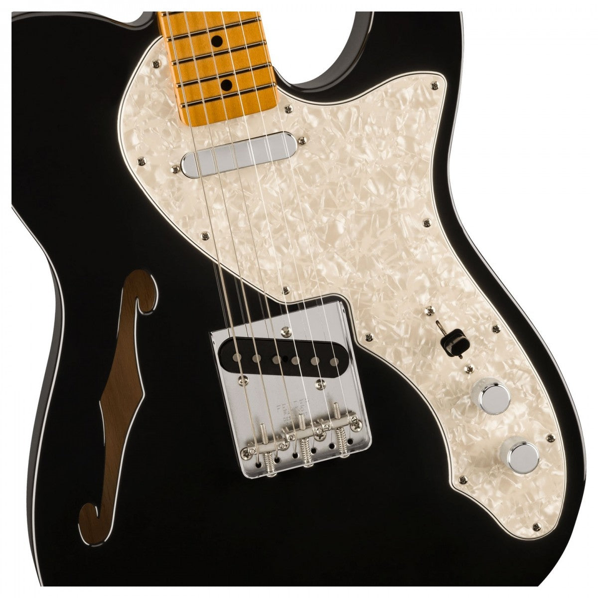 Đàn Guitar Điện Fender Vintera II '60s Telecaster Thinline, Maple Fingeroboard, Black, #0149062306