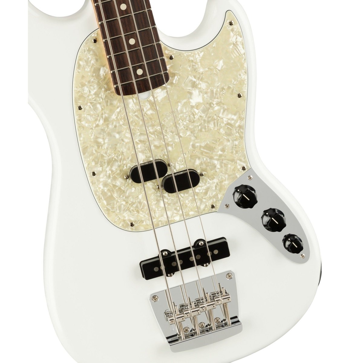 Đàn Guitar Bass Fender American Performer Mustang Bass, Rosewood Fingerboard, Arctic White, #0198620380