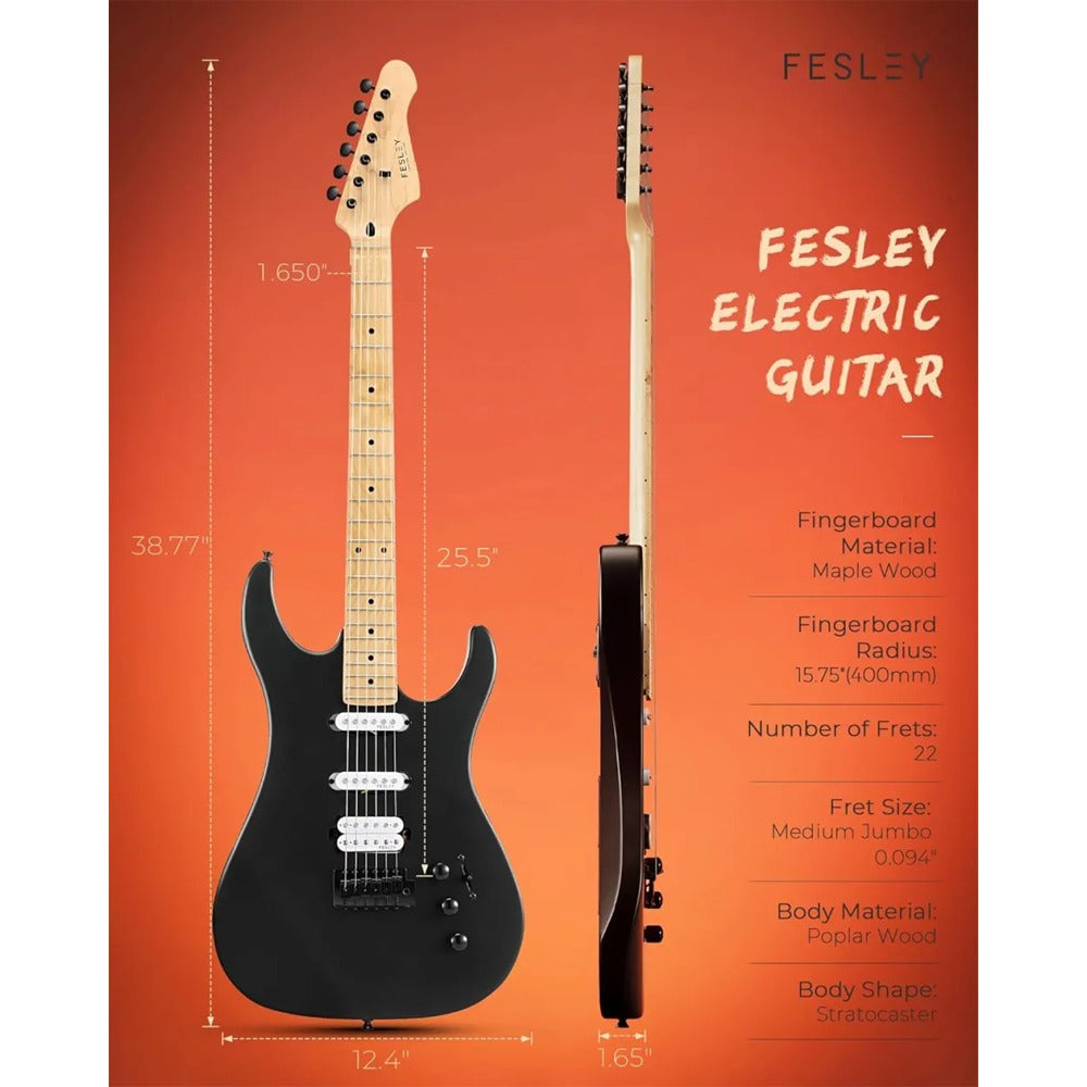 Đàn Guitar Điện Fesley FST350M HSS, Maple Fingerboard