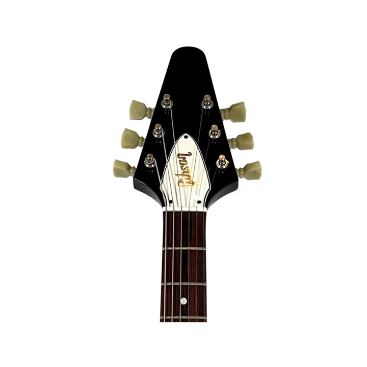 Đàn Guitar Điện Gibson Flying V 2011 Ebony With Jimi Hendrix Psychedelic Custom Paint, Vibrola 