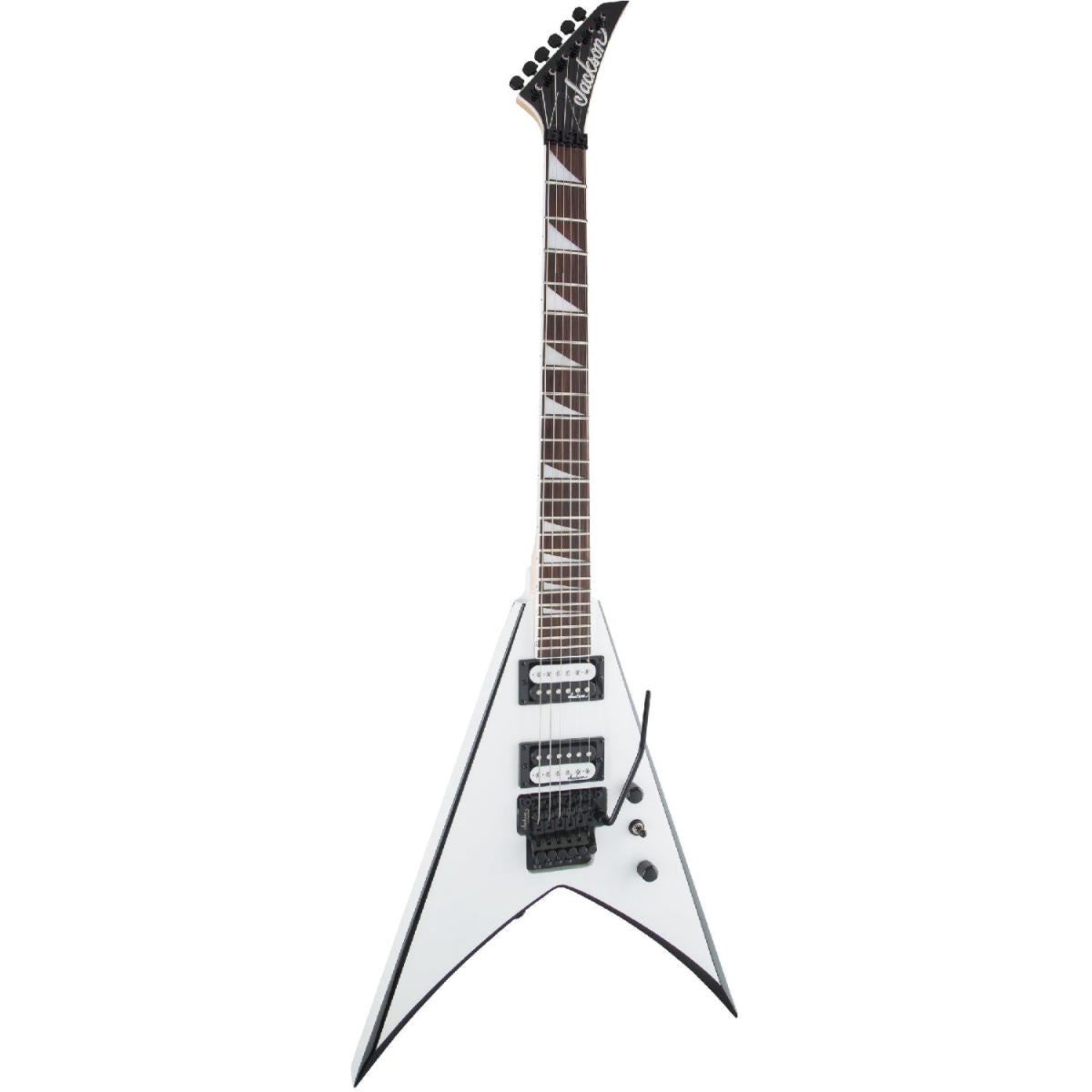 Đàn Guitar Điện Jackson JS Series King V JS32, White with Black Bevels, #2910224577