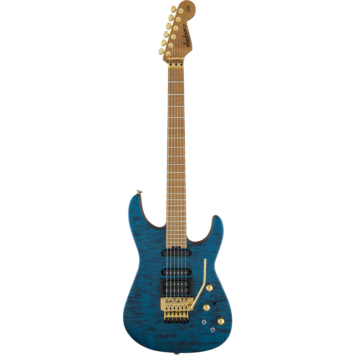 Đàn Guitar Điện Jackson USA Signature Phil Collen PC1, Caramelized Flame Maple Fingerboard, Satin Trans Blue, #2803152874