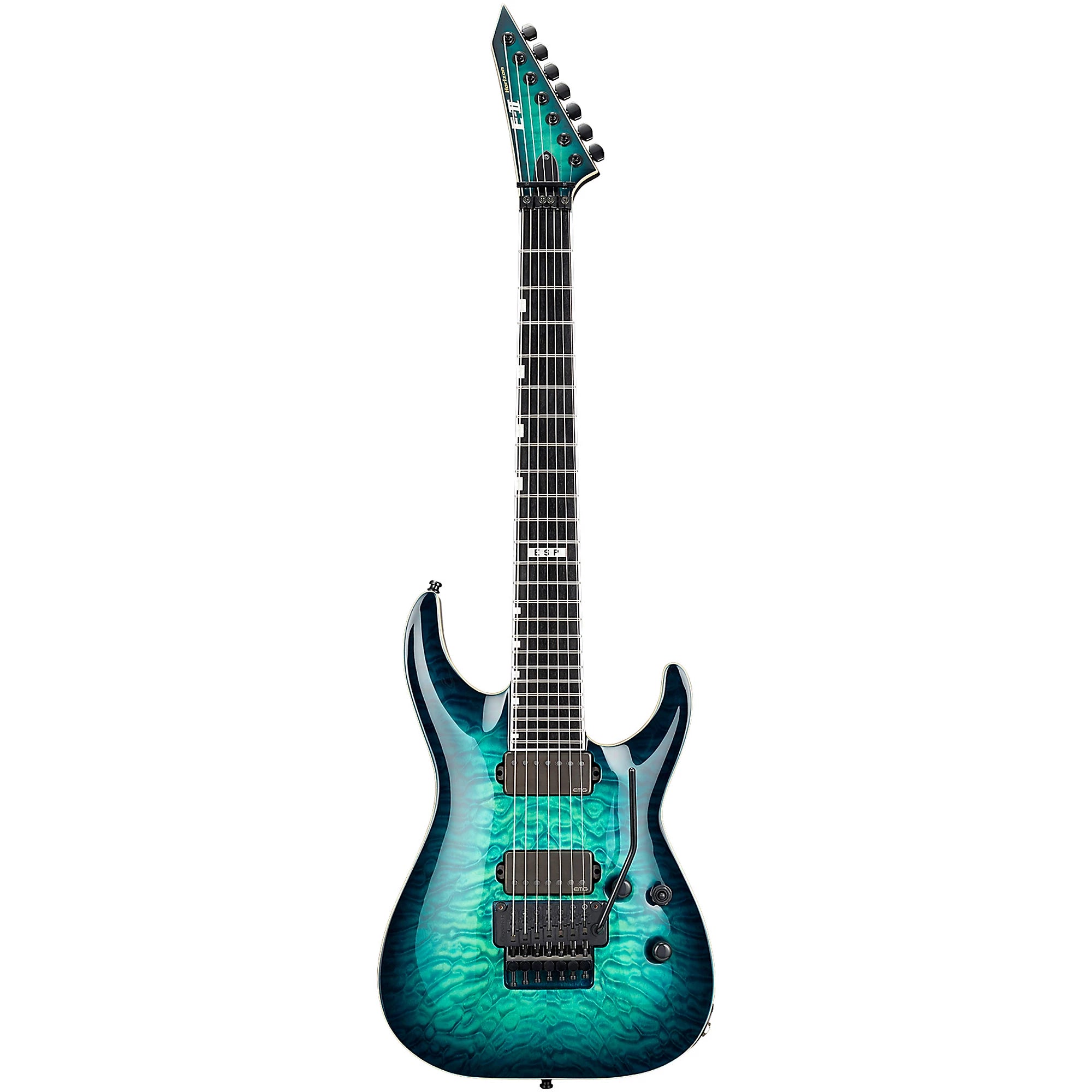 Đàn Guitar Điện ESP E-II HORIZON FR-7 Black Turquoise Burst