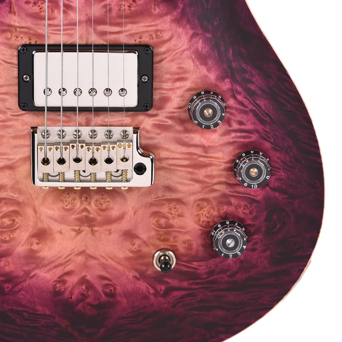 Đàn Guitar Điện PRS DGT Wood Library 10 Top Private Stock, Black Limba Orchid Glow w/Case