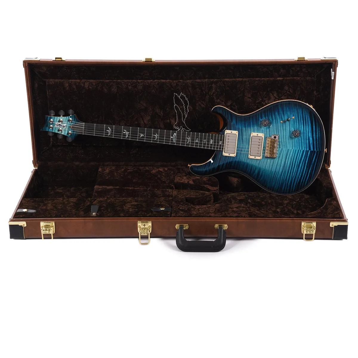 Đàn Guitar Điện PRS Custom 24 Wood Library 10 Top Private Stock, Blue Steel Glow Smoked Burst w/Case