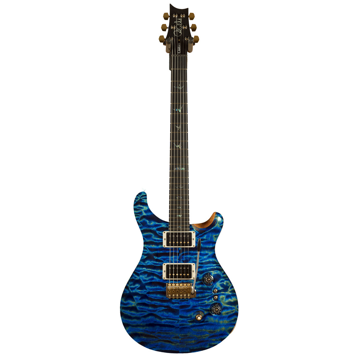 Đàn Guitar Điện PRS Custom 24-08 Wood Library 10 Top, River Blue Quilt w/Case