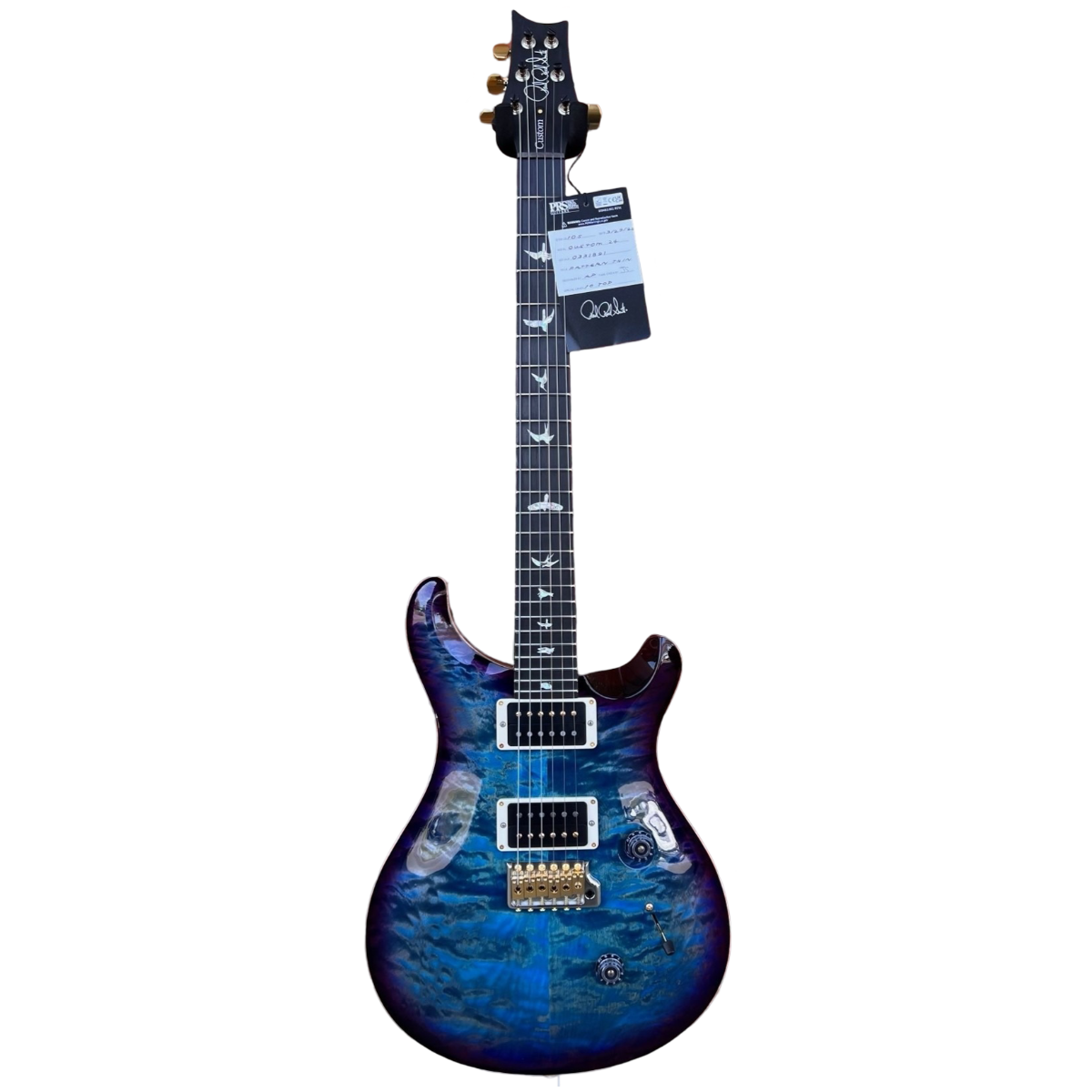 Đàn Guitar Điện PRS Custom 24 Wood Library 10 Top, Aquabluex Purple Burst w/Case
