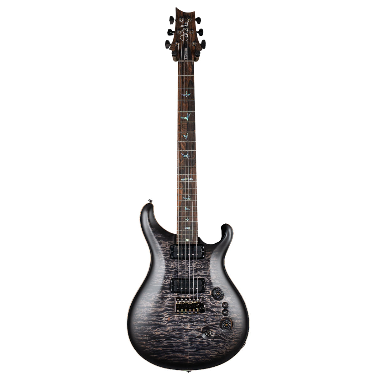 Đàn Guitar Điện PRS Custom 24-08 Wood Library 10 Top, Charcoal Burst Quilt w/Case