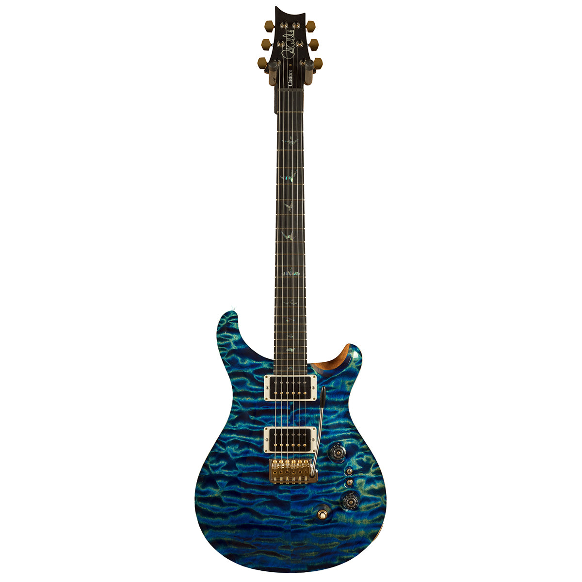Đàn Guitar Điện PRS Custom 24-08 Wood Library 10 Top, Quilt River Blue w/Case
