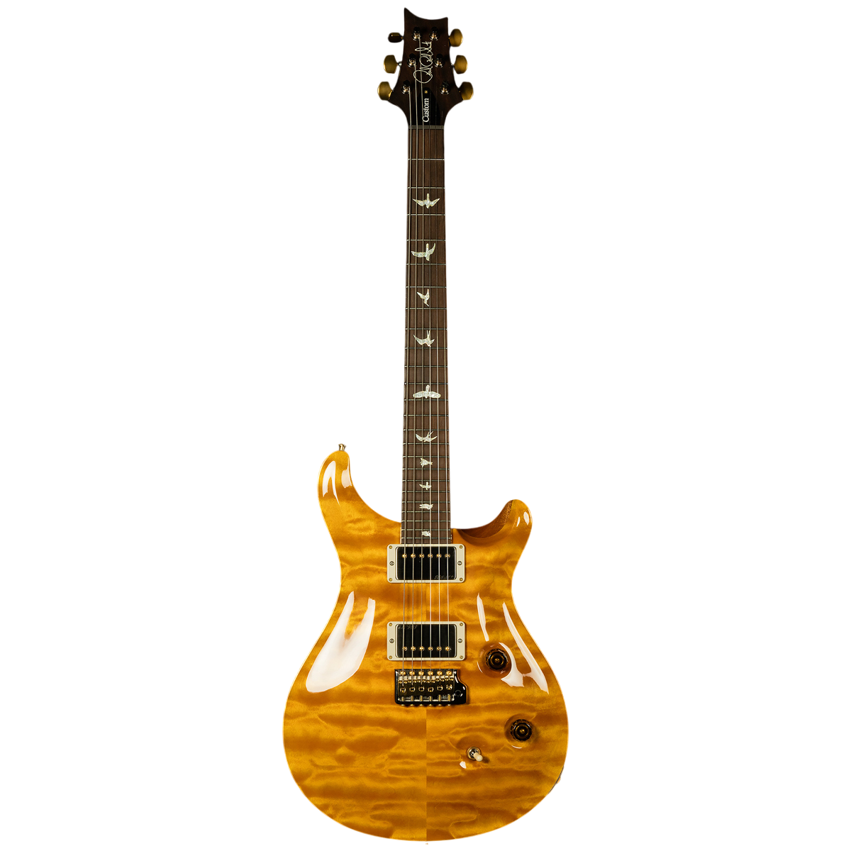 Đàn Guitar Điện PRS Custom 24 Wood Library 10 Top, Santana Yellow w/Case