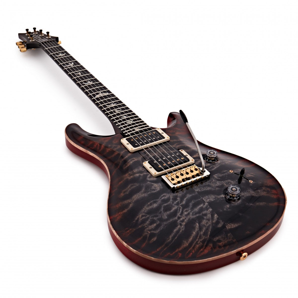Đàn Guitar Điện PRS Custom 24 Wood Library 10 Top, Quilt Charcoal Cherry Burst w/Case