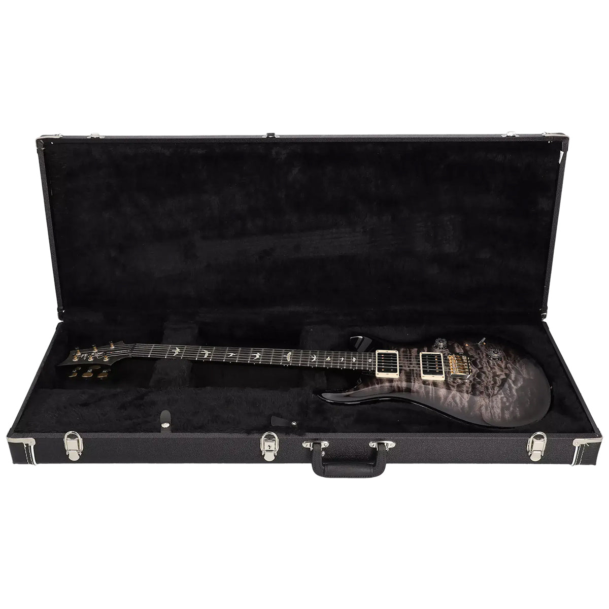 Đàn Guitar Điện PRS Custom 24 Wood Library 10 Top, QM Charcoal Burst w/Case
