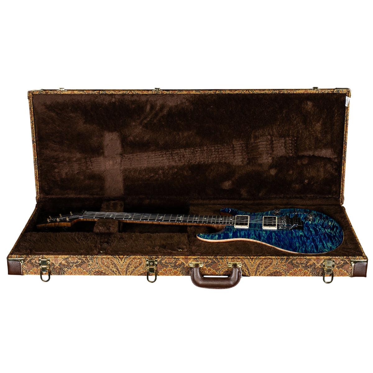 Đàn Guitar Điện PRS Custom 24 "Floyd" Wood Library 10 Top, River Blue Quilt w/Case