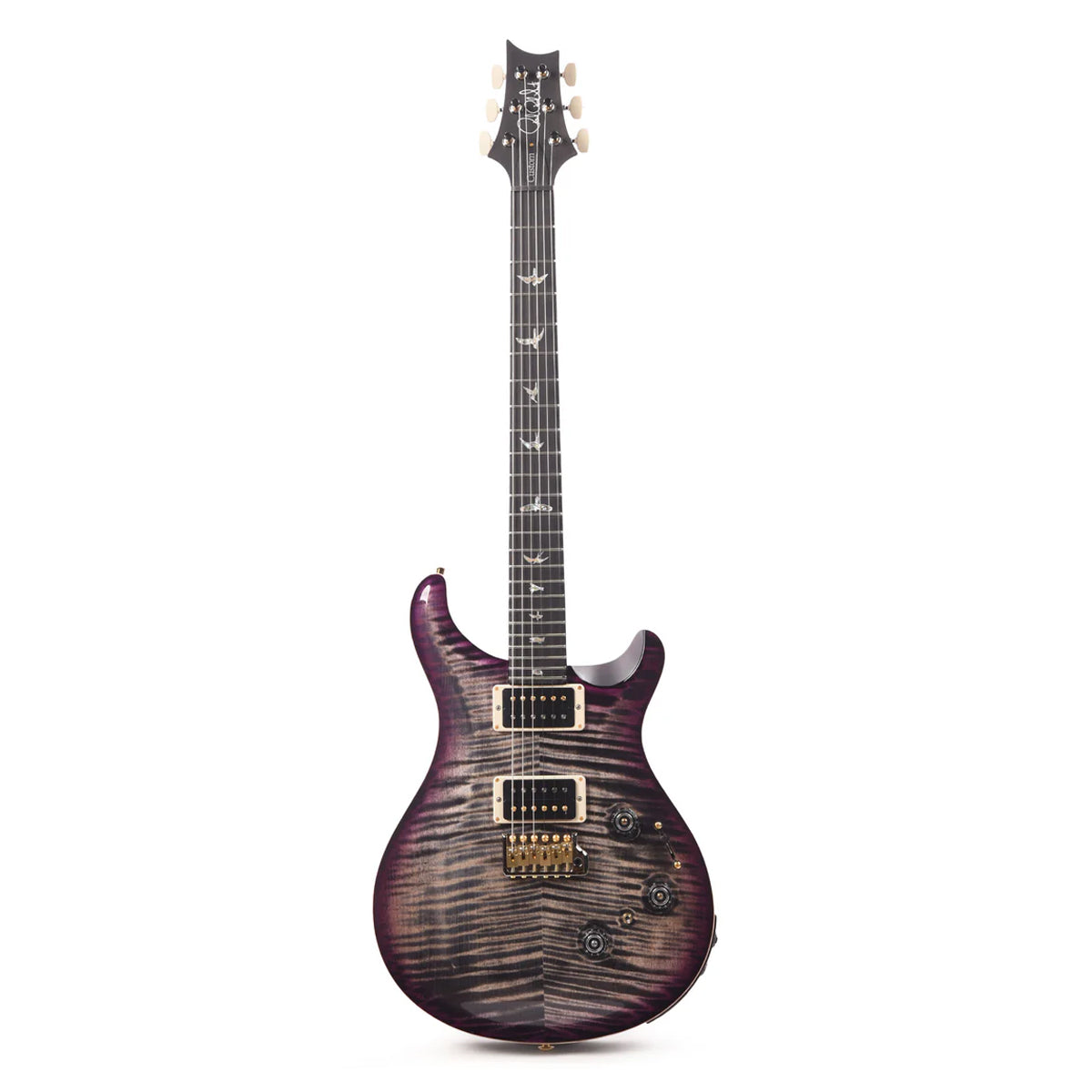 Đàn Guitar Điện PRS Custom 24 Piezo Wood Library 10 Top, Flame Charcoal Purple Burst w/Case