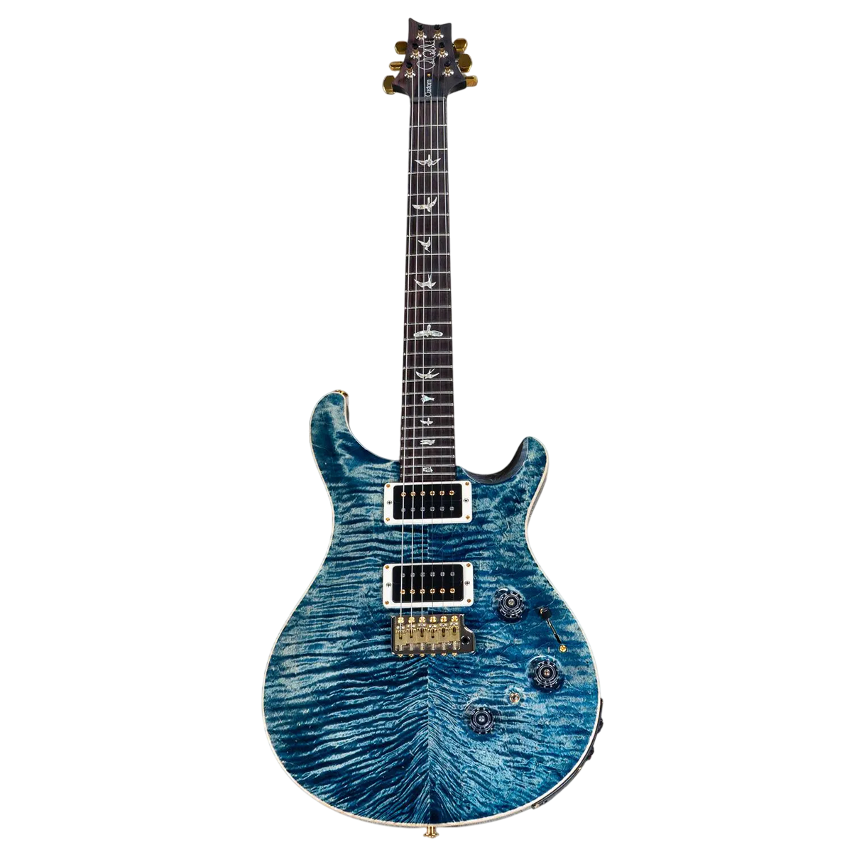 Đàn Guitar Điện PRS Custom 24 Piezo Wood Library 10 Top, Flame Faded Whale Blue w/Case