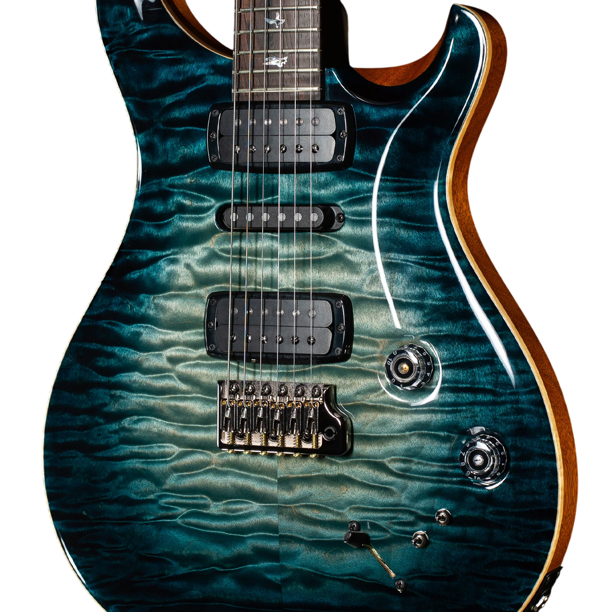 Đàn Guitar Điện PRS Modern Eagle V Wood Library 10 Top Private Stock, PRS Modern Eagle V Wood Library 10 Top Private Stock, Slate Blue Glow w/Case w/Case