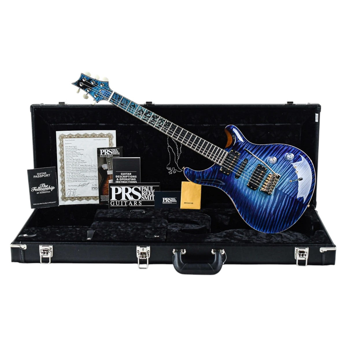 Đàn Guitar Điện PRS Modern Eagle V Wood Library 10 Top Private Stock, Aqua Violet Glow w/Case