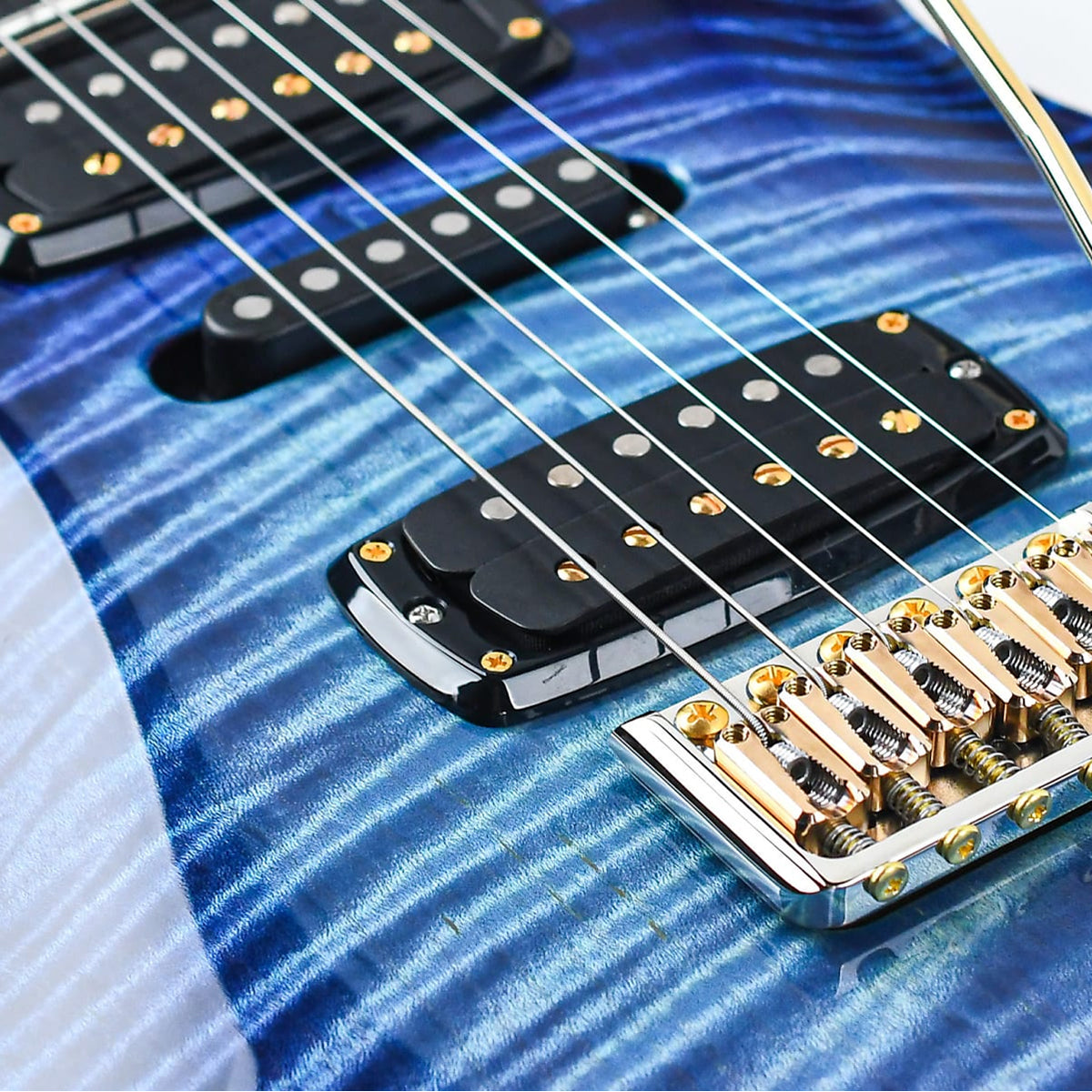 Đàn Guitar Điện PRS Modern Eagle V Wood Library 10 Top Private Stock, Aqua Violet Glow w/Case