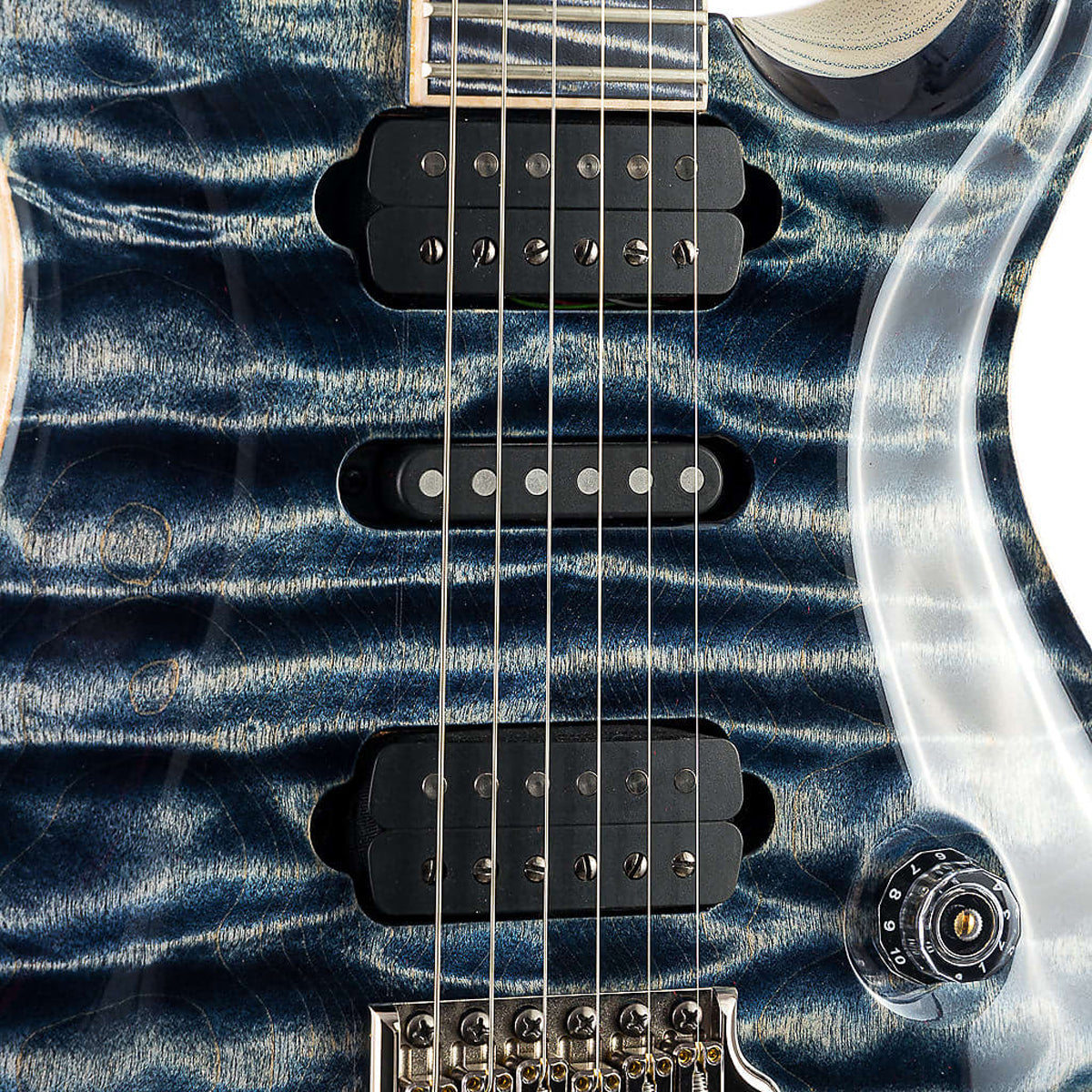 Đàn Guitar Điện PRS Modern Eagle V Wood Library 10 Top Private Stock, Faded Indigo w/Case