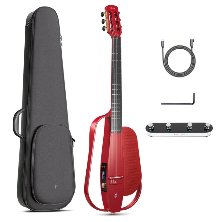 Đàn Guitar Điện Silent Classic Enya NEXG 2N Basic - Smart Audio Guitar, Carbon Fiber Fingerboard, Red