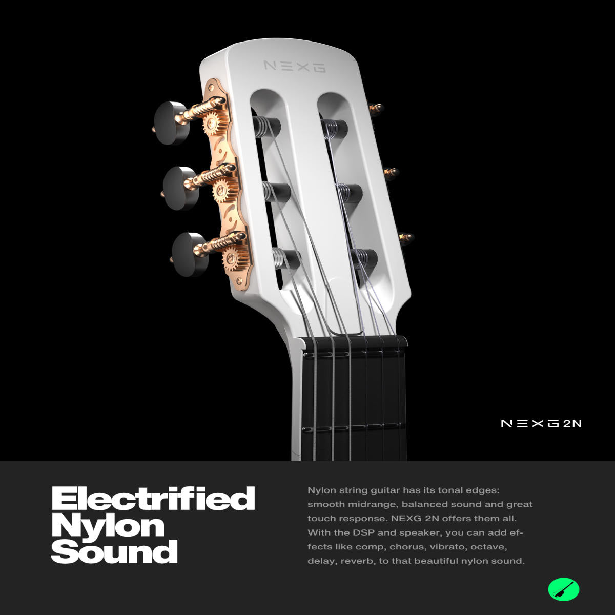 Đàn Guitar Điện Silent Classic Enya NEXG 2N Basic - Smart Audio Guitar, Carbon Fiber Fingerboard, White