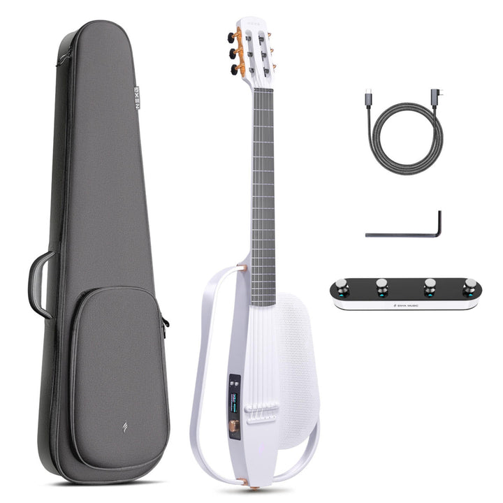 Đàn Guitar Điện Silent Classic Enya NEXG 2N Basic - Smart Audio Guitar, Carbon Fiber Fingerboard, White