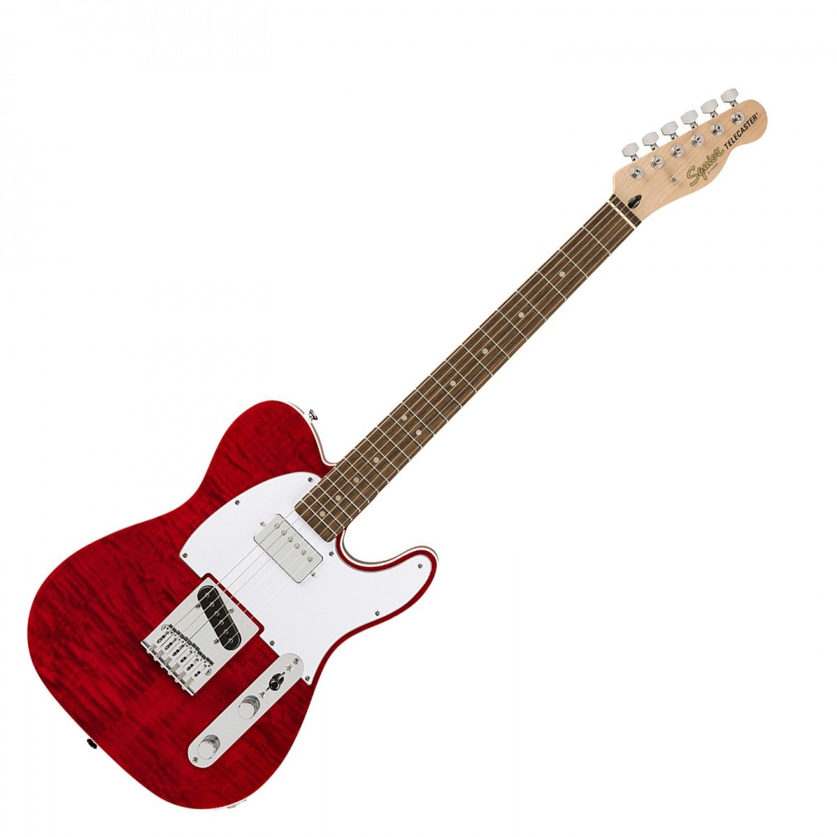 Đàn Guitar Điện Squier Affinity Telecaster FMT SH màu Crimson Red Transparent bàn phím Laurel