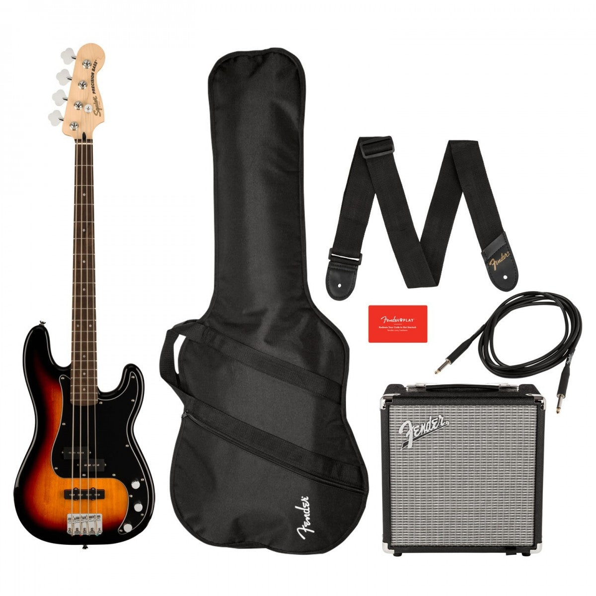Squier Affinity Precision Bass PJ Pack Indian Laurel Fingerboard 3-Color Sunburst