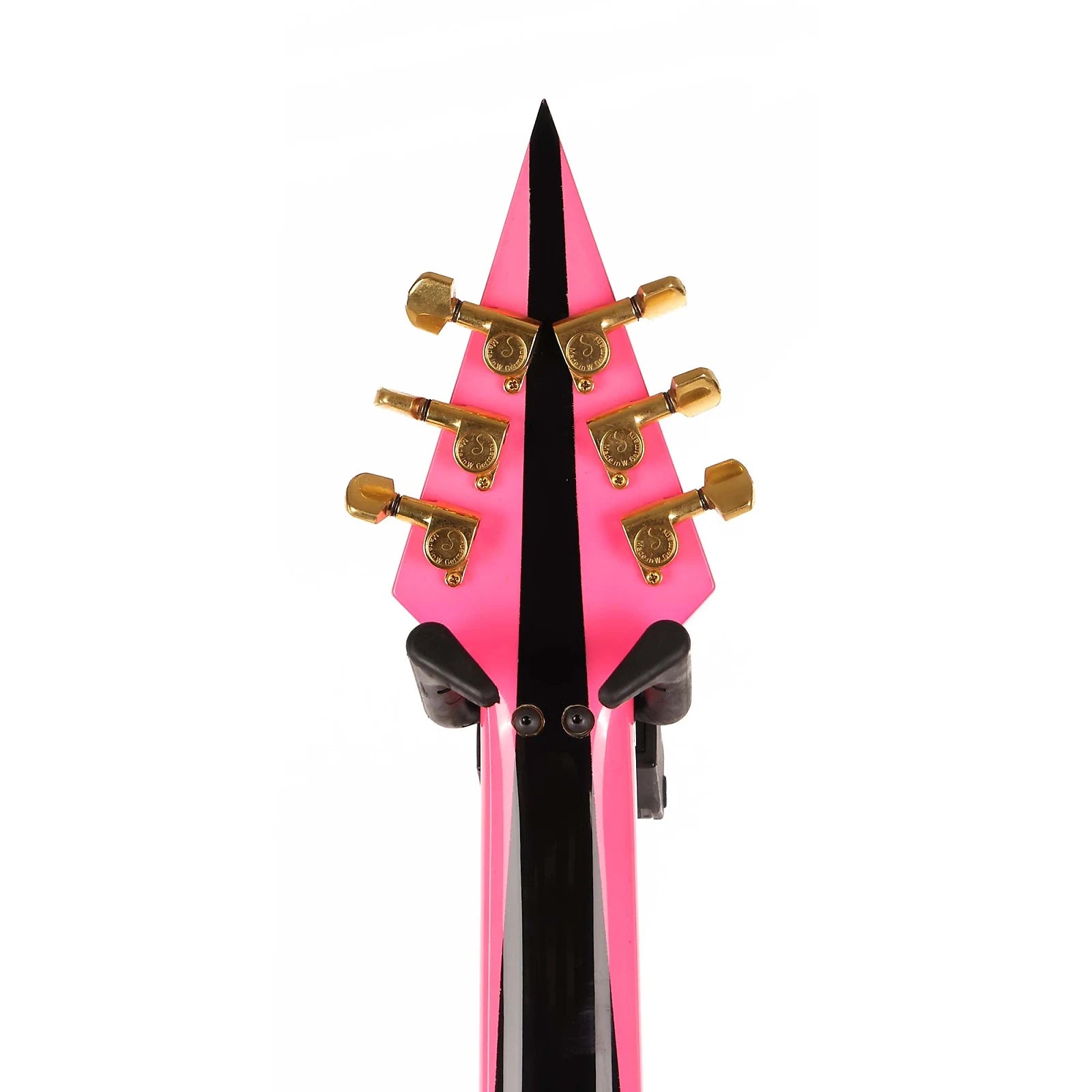 Đàn Guitar Điện Charvel 1980 Vic Vergat Pointy V HSH, Ebony Fingerboard, Pink and Black