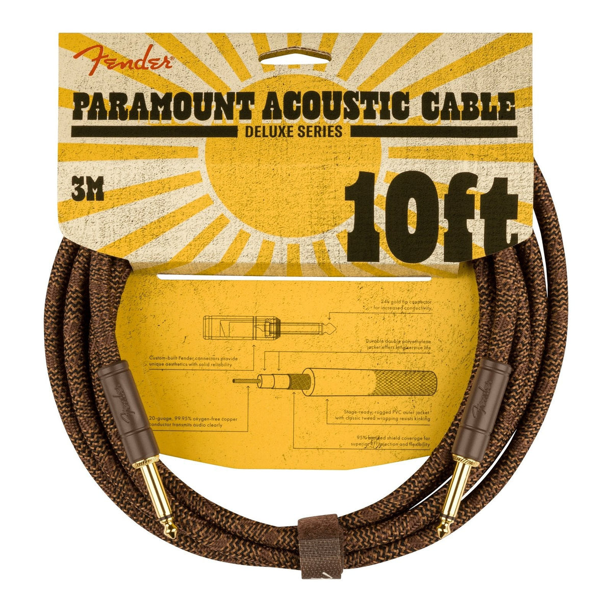 Dây Cáp Guitar Acoustic Fender Paramount Instrument Cable – 3m (10ft)