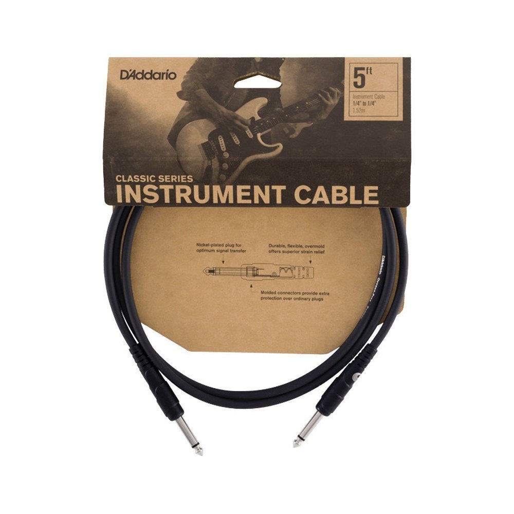 Dây Cáp Guitar D'Addario Classic Series PW-CGT / PW-CGTRA – 3m (10ft), Thẳng - Thẳng