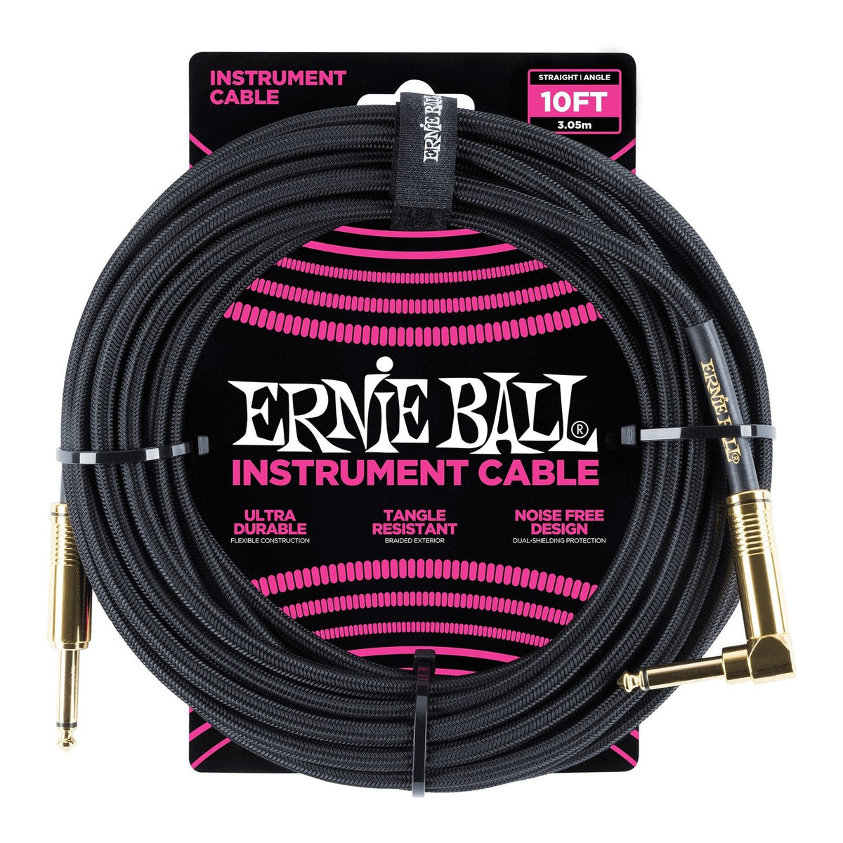 Dây Cáp Guitar Ernie Ball Braided Instrument Cable – Black