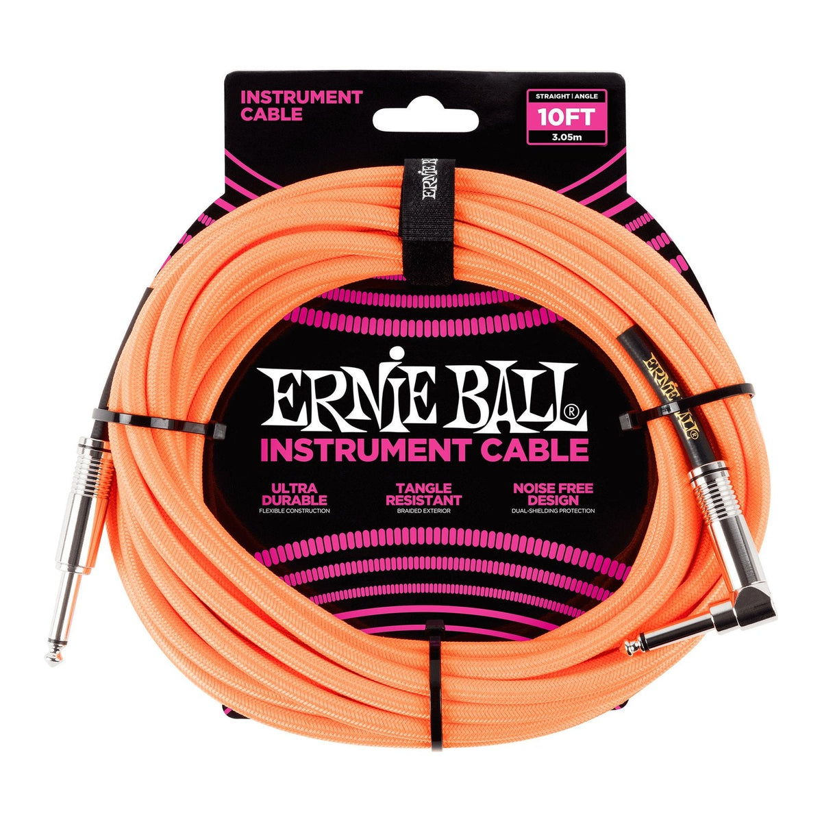 Dây Cáp Guitar Ernie Ball Braided Instrument Cable – Neon Orange