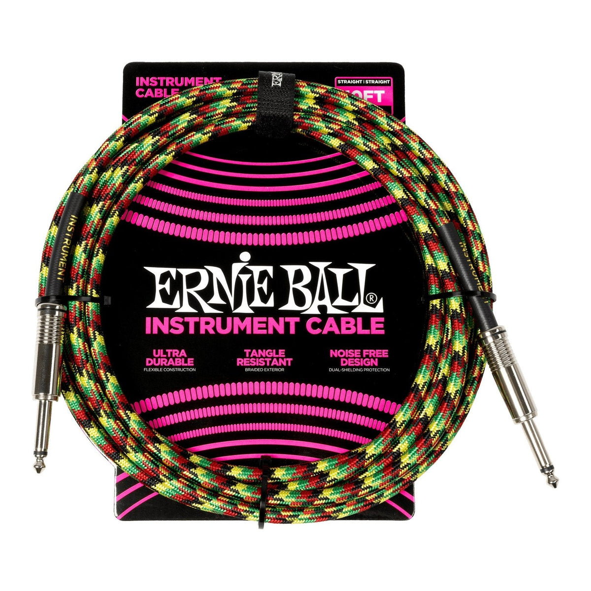 Dây Cáp Guitar Ernie Ball Braided Instrument Cable – 3m (10ft), Thẳng - Thẳng, Good Vibrations