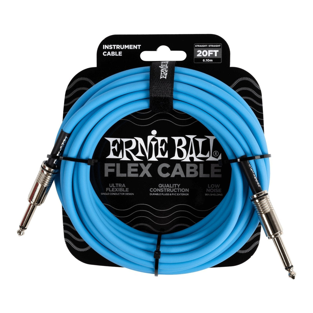 Dây Cáp Guitar Ernie Ball Flex Instrument Cable – 6,1m (20ft), Blue