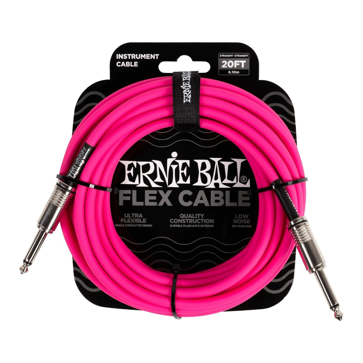 Dây Cáp Guitar Ernie Ball Flex Instrument Cable – 6,1m (20ft), Pink