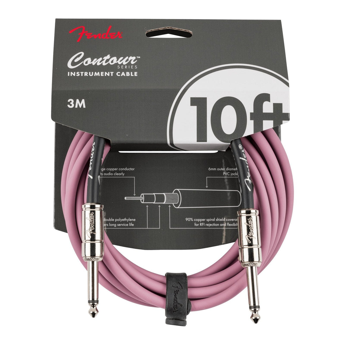 Dây Cáp Guitar Fender Contour Series Instrument Cable – Burgundy Mist