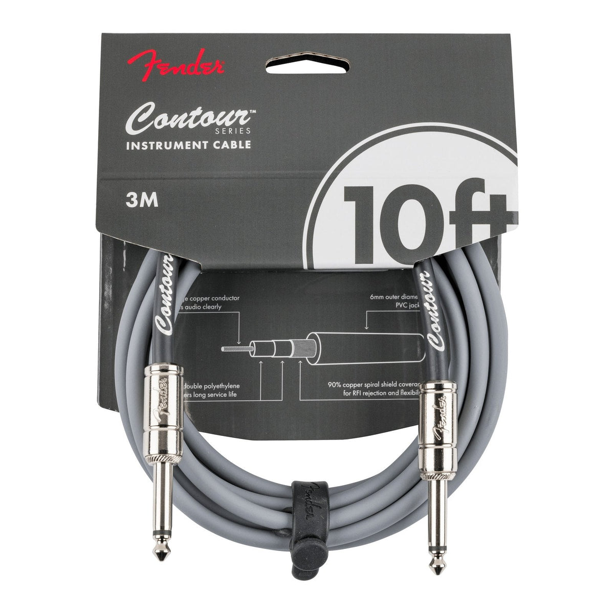 Dây Cáp Guitar Fender Contour Series Instrument Cable – Inca Silver