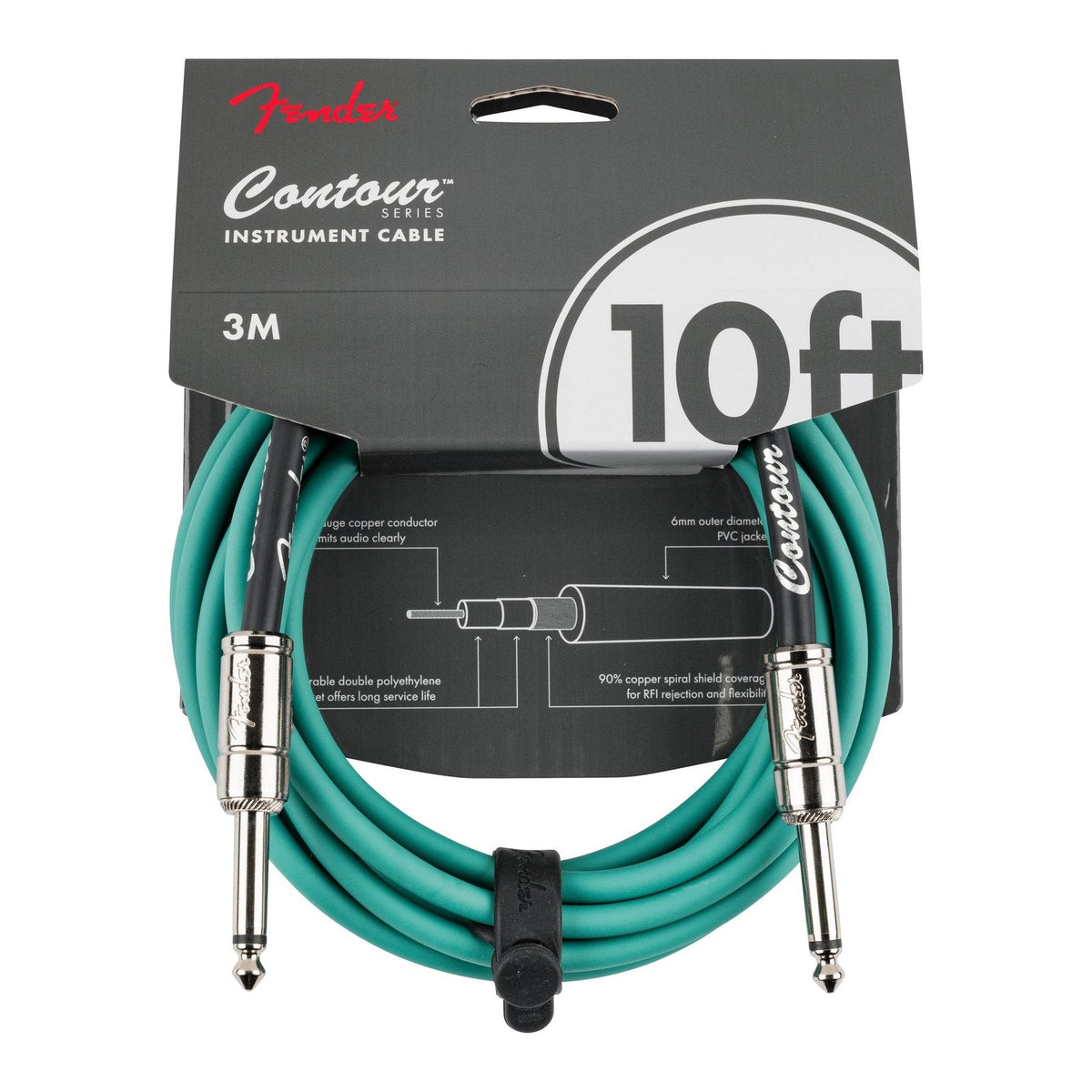 Dây Cáp Guitar Fender Contour Series Instrument Cable – Sherwood Green