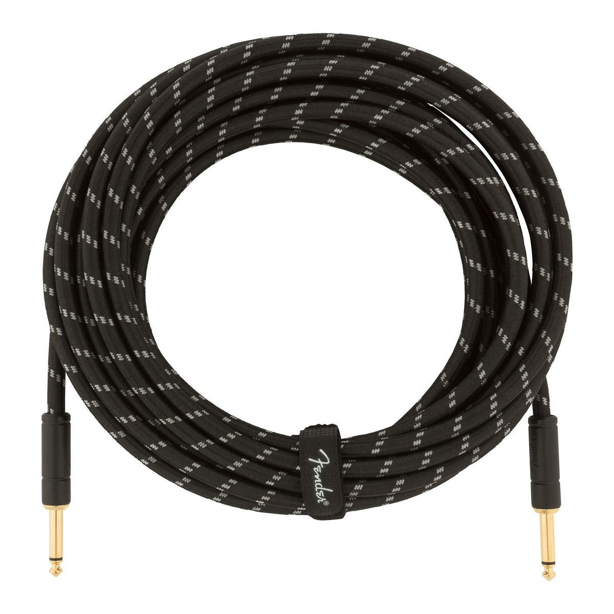 Dây Cáp Guitar Fender Deluxe Series Tweed Instrument Cable – 7,6m (25ft), Thẳng - Thẳng, Black Tweed