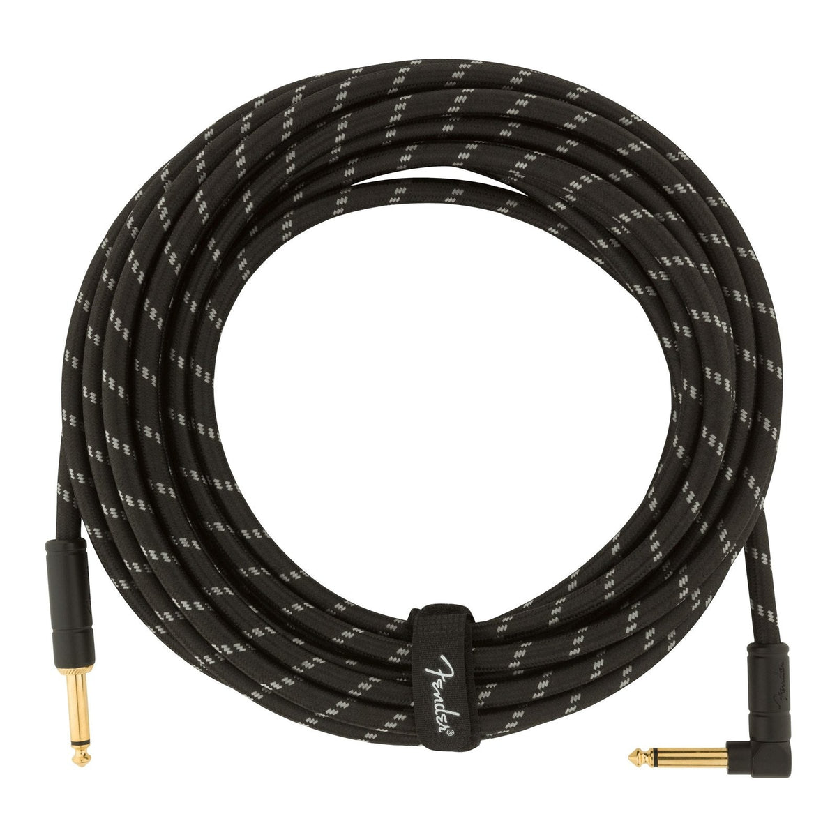 Dây Cáp Guitar Fender Deluxe Series Tweed Instrument Cable – 7,6m (25ft), Thẳng - Vuông, Black Tweed