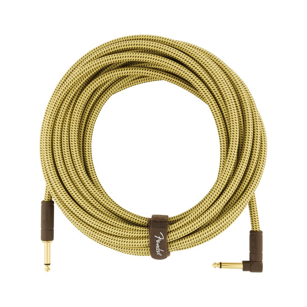 Dây Cáp Guitar Fender Deluxe Series Tweed Instrument Cable – 7,6m (25ft), Thẳng - Vuông, Tweed