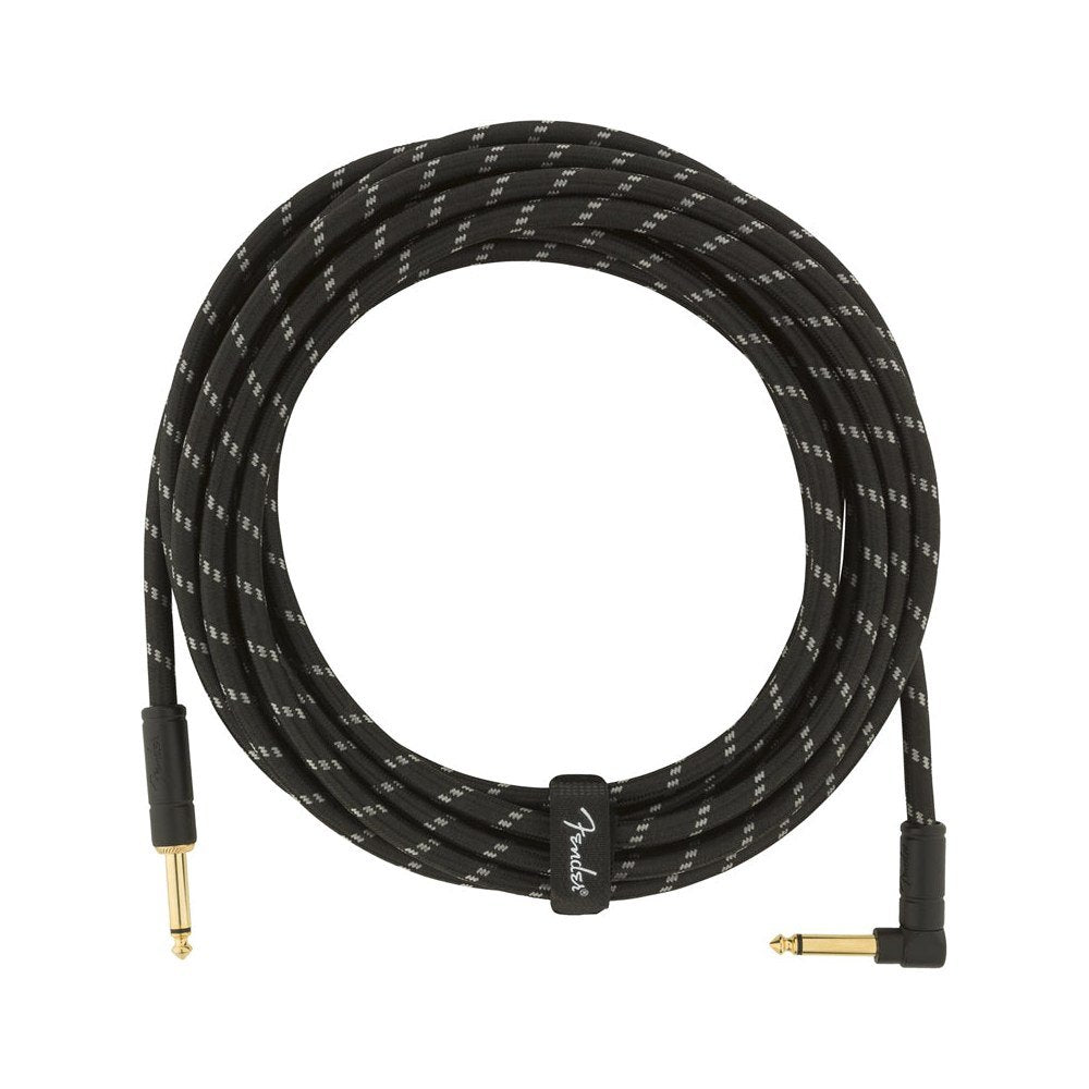 Dây Cáp Guitar Fender Deluxe Series Tweed Instrument Cable – 5,7m (18,6ft), Thẳng - Vuông, Black Tweed